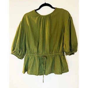 Who What Wear Linen Top with Drawstring